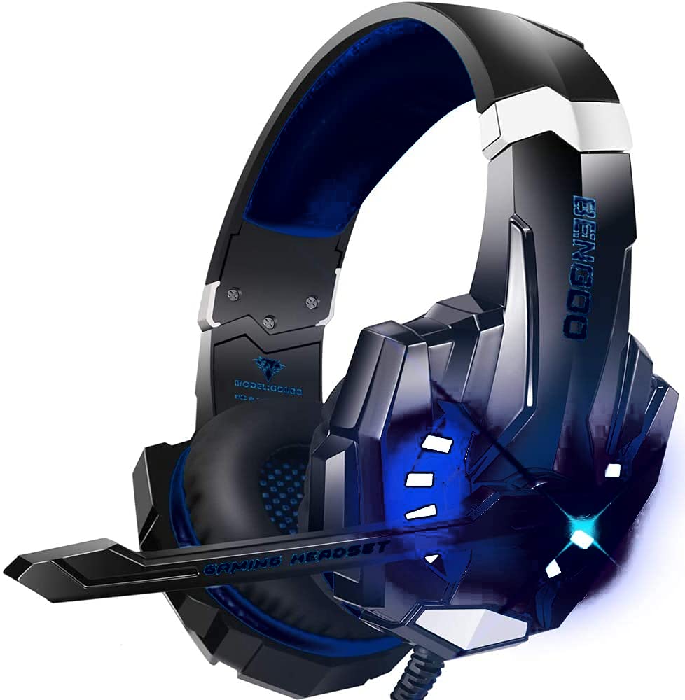BENGOO G9000 Stereo Gaming Headset for PS4 PC Xbox One PS5 Controller, Noise Cancelling Over Ear Headphones with Mic, LED Light, 7.1 Surround Sound, Soft Memory Earmuffs for Nintendo Xbox Series X|S - Flex Gamingproduct_type