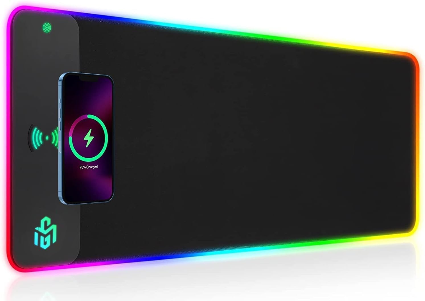 GIM Wireless Charging RGB Gaming Mouse Pad 15W, LED Mouse Mat 800x300x4MM, 10 Light Modes Extra Large Mousepad Non-Slip Rubber Base Computer Keyboard Mat for Gaming, MacBook, PC, Laptop, Desk - Flex Gamingproduct_type