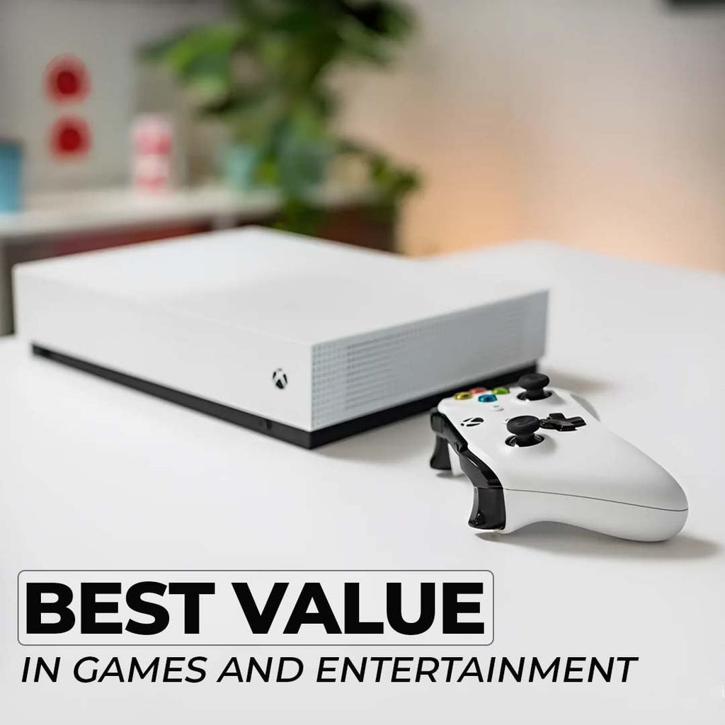 Xbox One S 1TB All-Digital Edition Console Bundle - Includes the Xbox One S Console Series, White, 1x Wireless Controller, and a Microfiber Cloth (Renewed) - Flex Gamingproduct_type