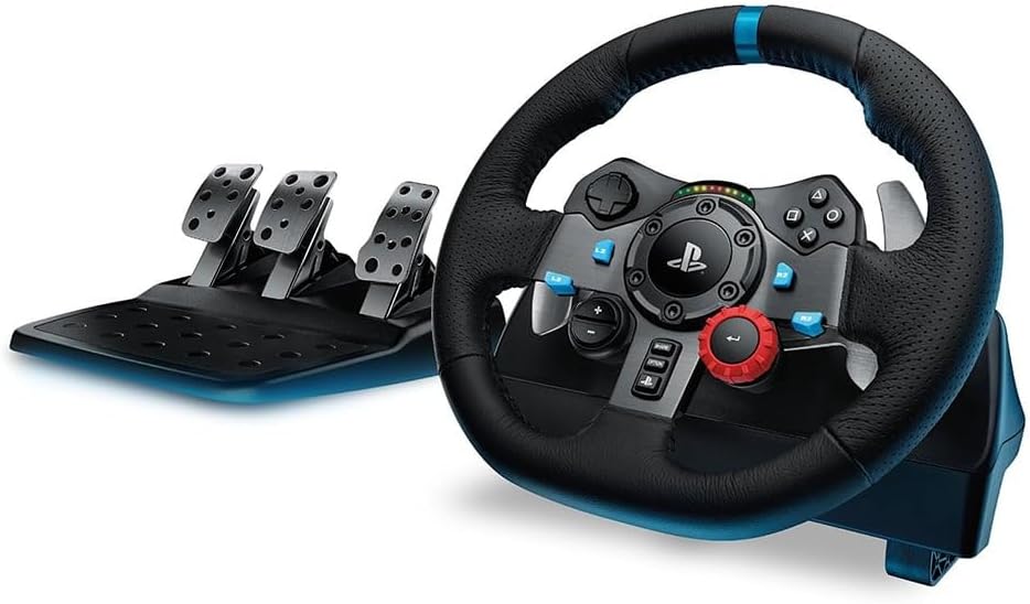 Logitech G29 Driving Force Racing Wheel and Floor Pedals, Real Force Feedback, Stainless Steel Paddle Shifters, Leather Steering Wheel Cover for PS5, PS4, PC, Mac - Flex Gamingproduct_type