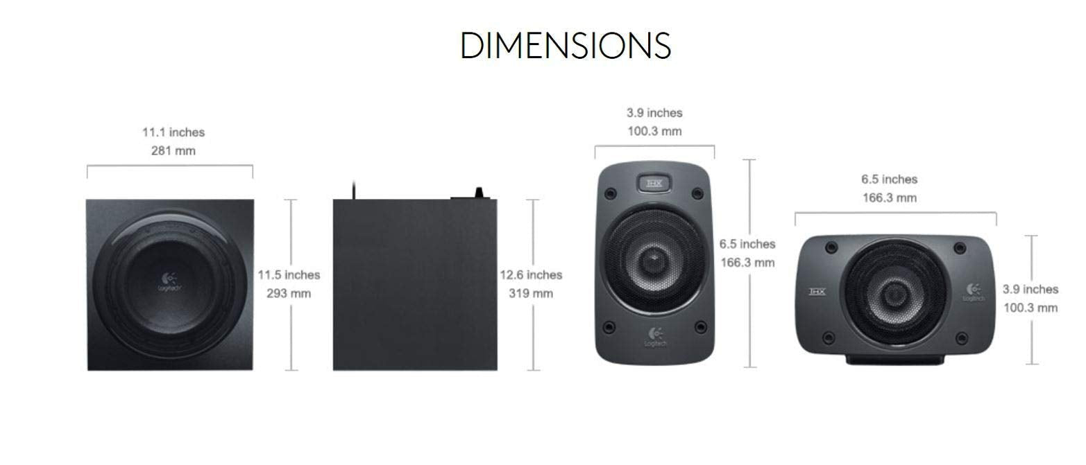 Logitech Z906 5.1 Surround Sound Speaker System - THX, Dolby Digital and DTS Digital Certified - Black - Flex Gamingproduct_type