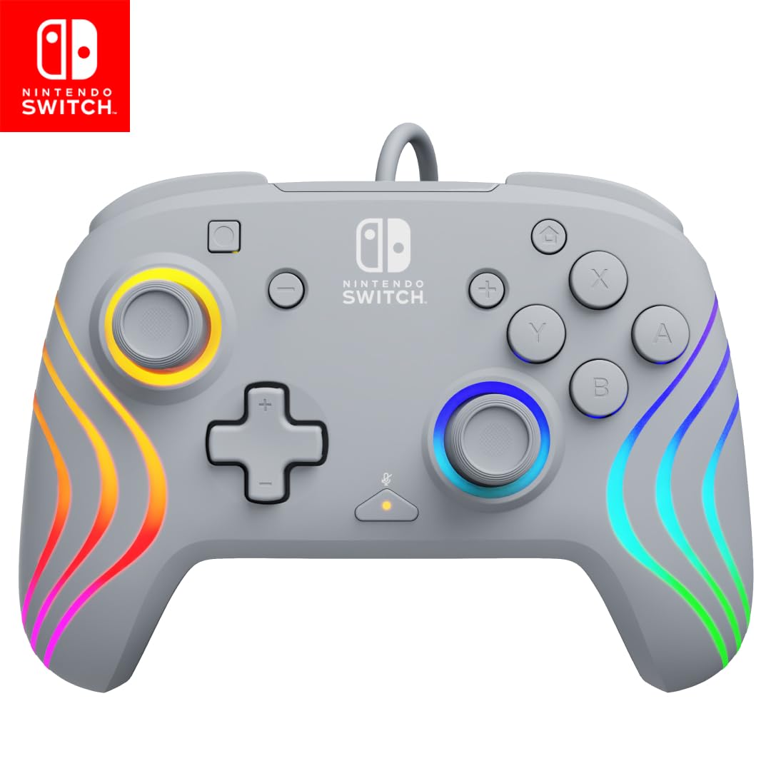 PDP Afterglow Wave Wireless RGB Gaming Controller for Nintendo Switch 2 | Nintendo Switch Lite, OLED, RGB LED Lighting, App Customization, Rechargeable 20-Hr Battery, 2 Mappable Back Buttons, White - Flex Gamingproduct_type