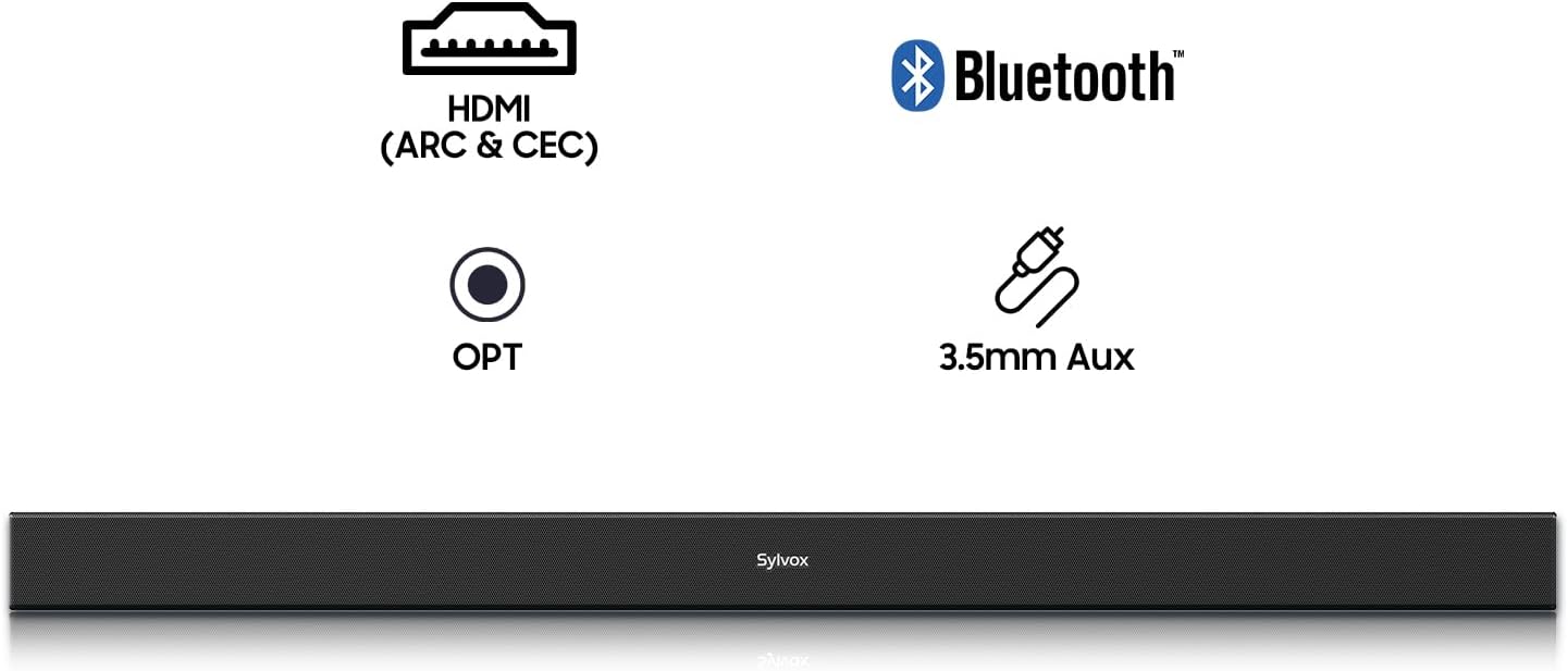 SYLVOX Outdoor Soundbar, IP65 Waterproof 60 Watts Soundbar with HDMI, Optical, AUX, USB and Bluetooth Connection, 38 Inch,Mountable - Flex Gamingproduct_type