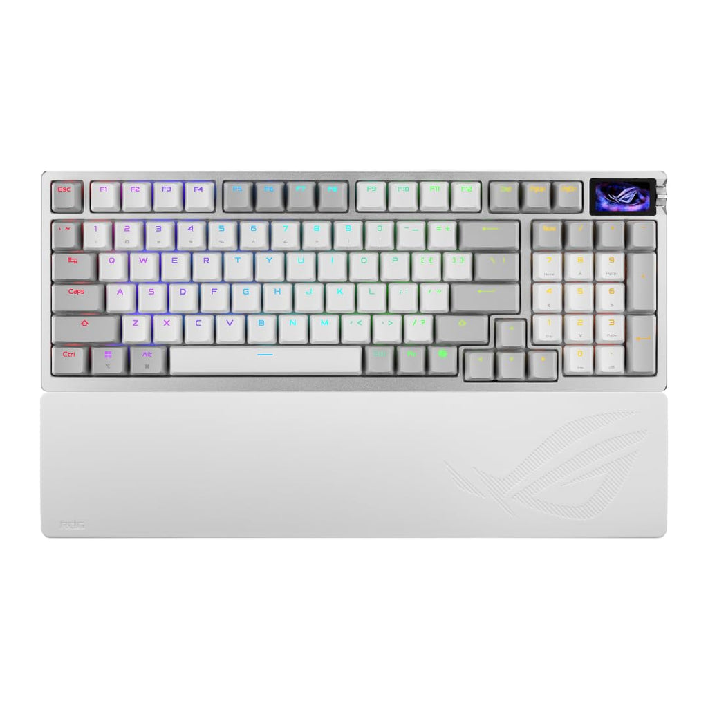 ASUS ROG Azoth Extreme Wireless Mechanical Gaming Keyboard – 75% TKL, ROG NX Storm Clicky Switches, PBT Keycaps, Aluminum Chassis, Carbon Fiber, Gasket Mount, Color OLED Screen, PC/Mac Support - Black - Flex Gamingproduct_type