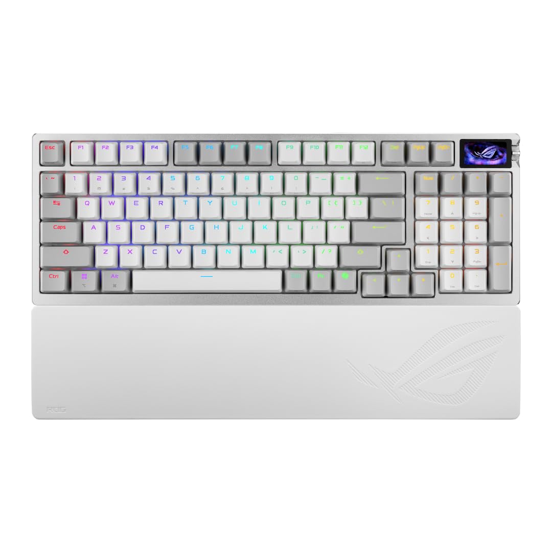 ASUS ROG Azoth Extreme Wireless Mechanical Gaming Keyboard – 75% TKL, ROG NX Storm Clicky Switches, PBT Keycaps, Aluminum Chassis, Carbon Fiber, Gasket Mount, Color OLED Screen, PC/Mac Support - Black - Flex Gamingproduct_type