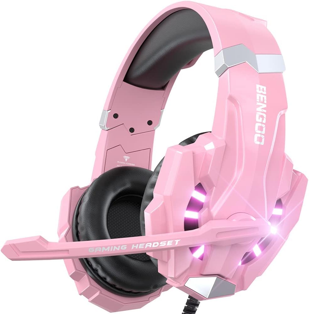BENGOO G9000 Stereo Gaming Headset for PS4 PC Xbox One PS5 Controller, Noise Cancelling Over Ear Headphones with Mic, LED Light, 7.1 Surround Sound, Soft Memory Earmuffs for Nintendo Xbox Series X|S - Flex Gamingproduct_type
