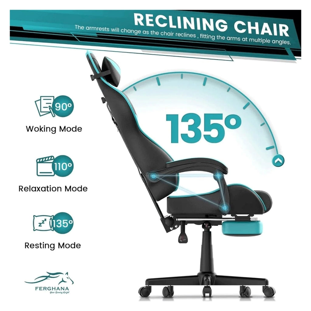 Gaming Chairs, Ergonomic Racing PC Game Computer Chair with Headrest Lumbar Support Adjustable Recliner - Flex Gamingproduct_type