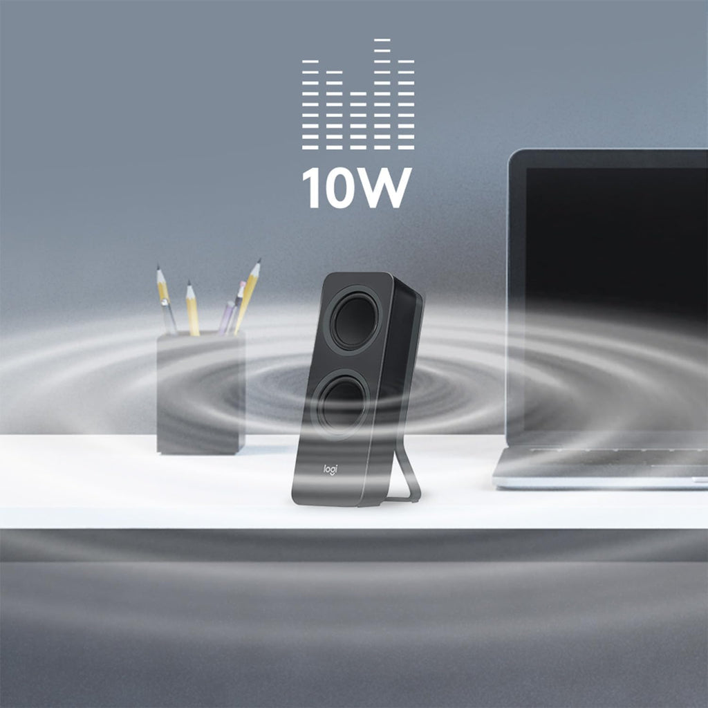 Logitech Z207 2.0 Stereo Computer Speakers with Bluetooth | 10 Watts peak power, active drivers with passive radiators, 3.5 mm input and headphone jack, ideal for PC setups
