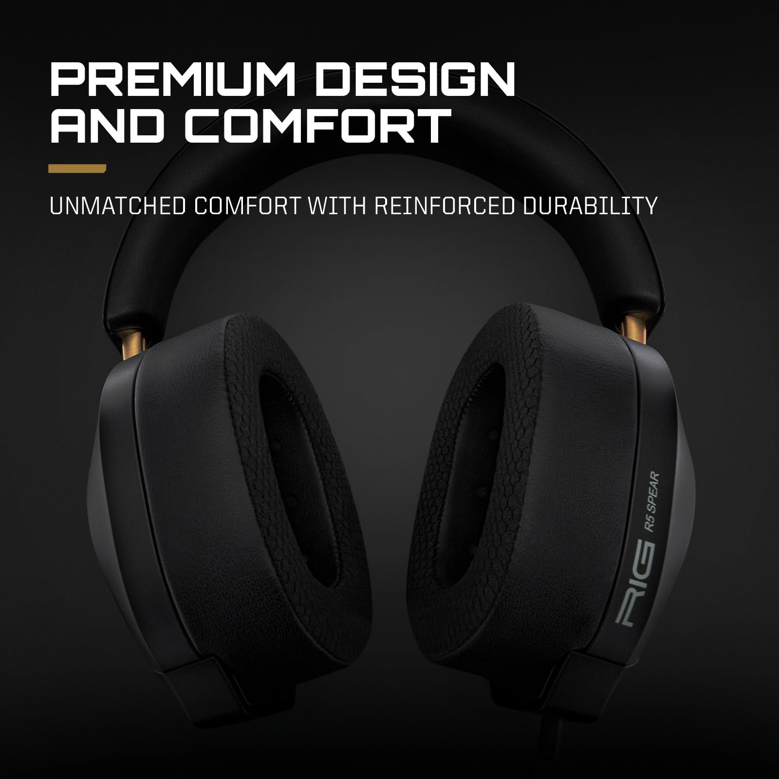 RIG R5 Spear PRO HS Wired Gaming Headset Officially Licensed for PlayStation, PS5, PS4, PC - 40mm Graphene Drivers, Tempest 3D Audio, Flip-to-Mute Mic, Memory Foam Cushions, 3.5mm -Black - Flex Gamingproduct_type
