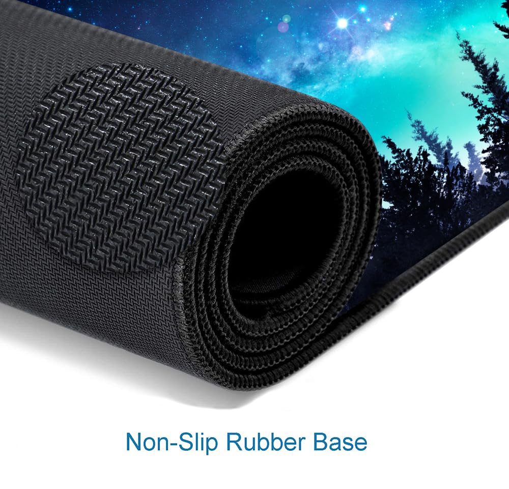 Gaming Mouse Pad, Large Non-Slip Rubber Base Mousepad, Keyboard Mouse Mat, Desk Pad with Stitched Edges, 31.5x11.8inch, Dazzling Galaxy - Flex Gamingproduct_type