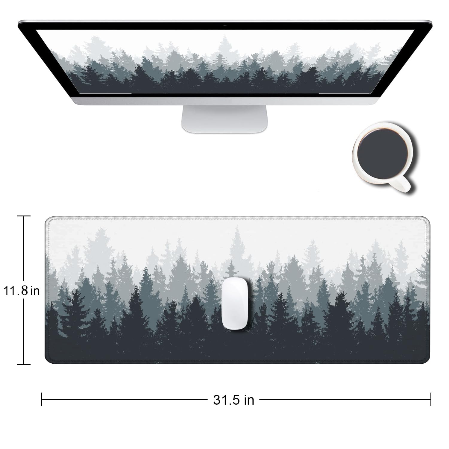 Gaming Mouse Pad, Large Non-Slip Rubber Base Mousepad, Keyboard Mouse Mat, Desk Pad with Stitched Edges, 31.5x11.8inch, Dazzling Galaxy - Flex Gamingproduct_type