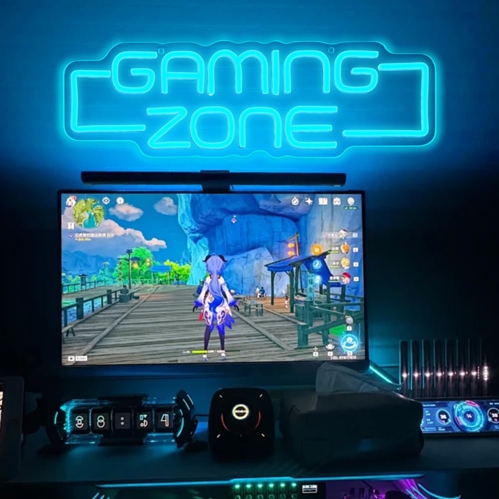 Gaming Zone Neon Sign,Game Zone Neon Sign for Teens Gamer Room Decor，Gaming Light Neon Sign for Gaming Wall Decor，Led Neon Gaming Sign for Gamer Gifts Boys - Flex Gamingproduct_type