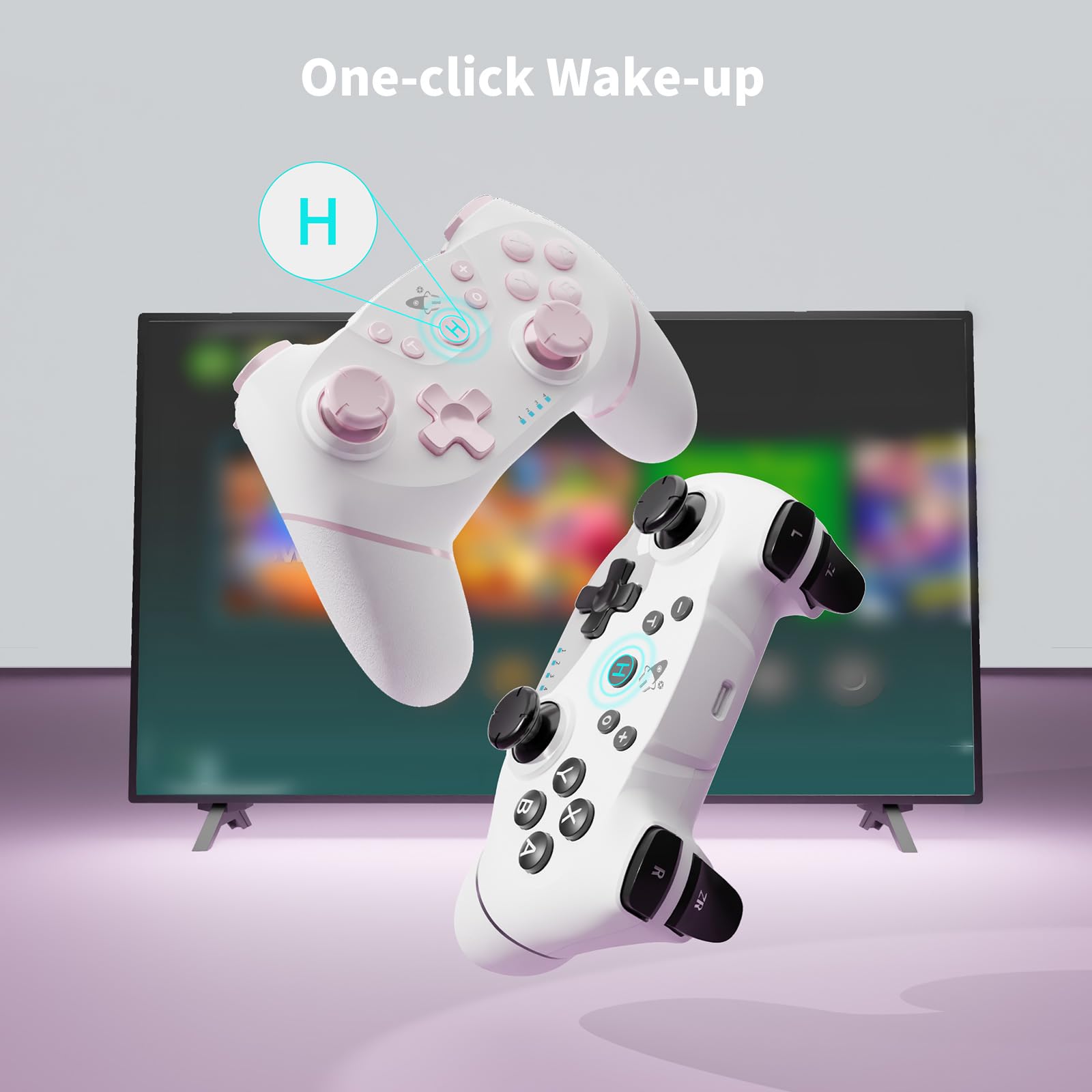 AceGamer Wireless Pro Controller for Nintendo Switch/Lite/OLED/Switch 2/PC, 2 pack, Hall Effect Joystick for Switch 2 Pro Controller with Wake-Up/Dual Vibration/Turbo/Ergonomic ! (Black&White) - Flex Gamingproduct_type