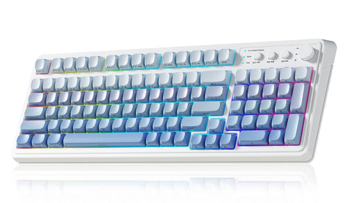 AULA 99 Key Keyboard, Wireless Gaming Keyboard Bluetooth Computer Keyboards Creamy Cute with Number Pad RGB Backlit Tri-Mode BT/2.4GHz/USB-C - Pink - Flex Gamingproduct_type