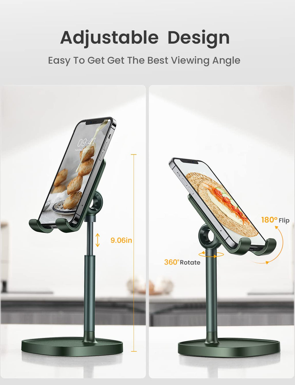 LISEN Cell Phone Stand Phone Holder for Desk Office Decor, Office Desk Accessories Women PC Gaming Essentials iPhone Stand Gadgets Men Gift for Father Fit OtterBox Case Switch iPad Air Tablet 4-10 in - Flex Gamingproduct_type