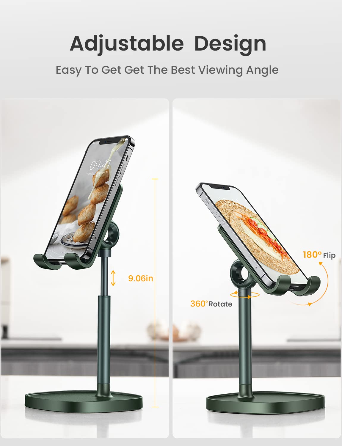 LISEN Cell Phone Stand Phone Holder for Desk Office Decor, Office Desk Accessories Women PC Gaming Essentials iPhone Stand Gadgets Men Gift for Father Fit OtterBox Case Switch iPad Air Tablet 4-10 in - Flex Gamingproduct_type