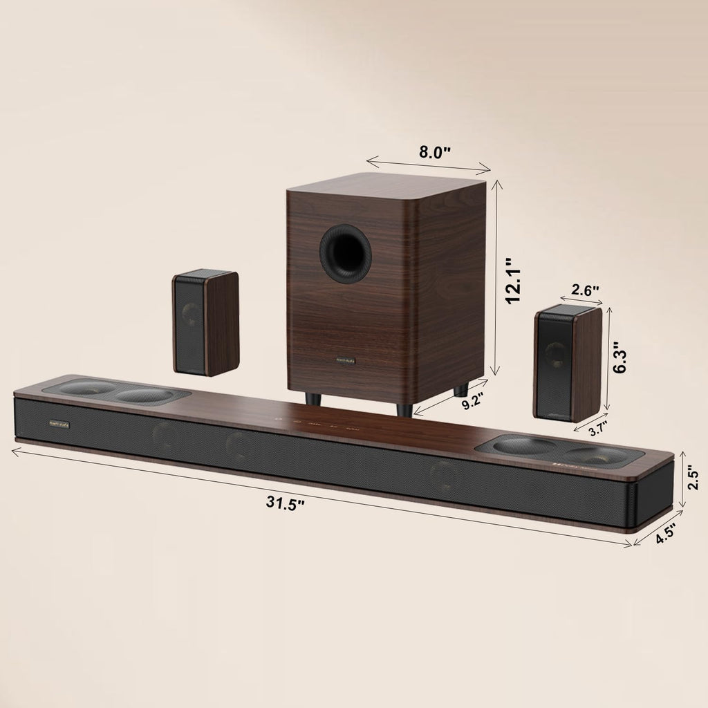 Flagship 5.3.4 Soundbar with Dolby Atmos, 800W Sound Bar for Smart TV with Subwoofer, 2 Wireless Rear Speakers, BassCoupling Tech for 28Hz Depth, Home Theater Surround Sound System Works eARC, BT 5.4 - Flex Gamingproduct_type