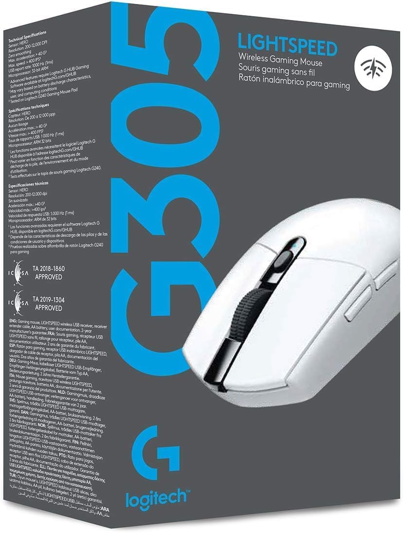 Logitech G305 Lightspeed Wireless Gaming Mouse, Hero Sensor, 12,000 DPI, Lightweight, 6 Programmable Buttons, 250h Battery, On-Board Memory, Compatible with PC, Mac - Black - Flex Gamingproduct_type
