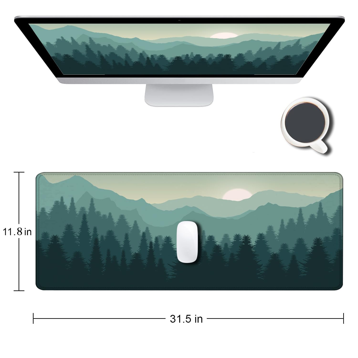 Gaming Mouse Pad, Large Non-Slip Rubber Base Mousepad, Keyboard Mouse Mat, Desk Pad with Stitched Edges, 31.5x11.8inch, Dazzling Galaxy - Flex Gamingproduct_type