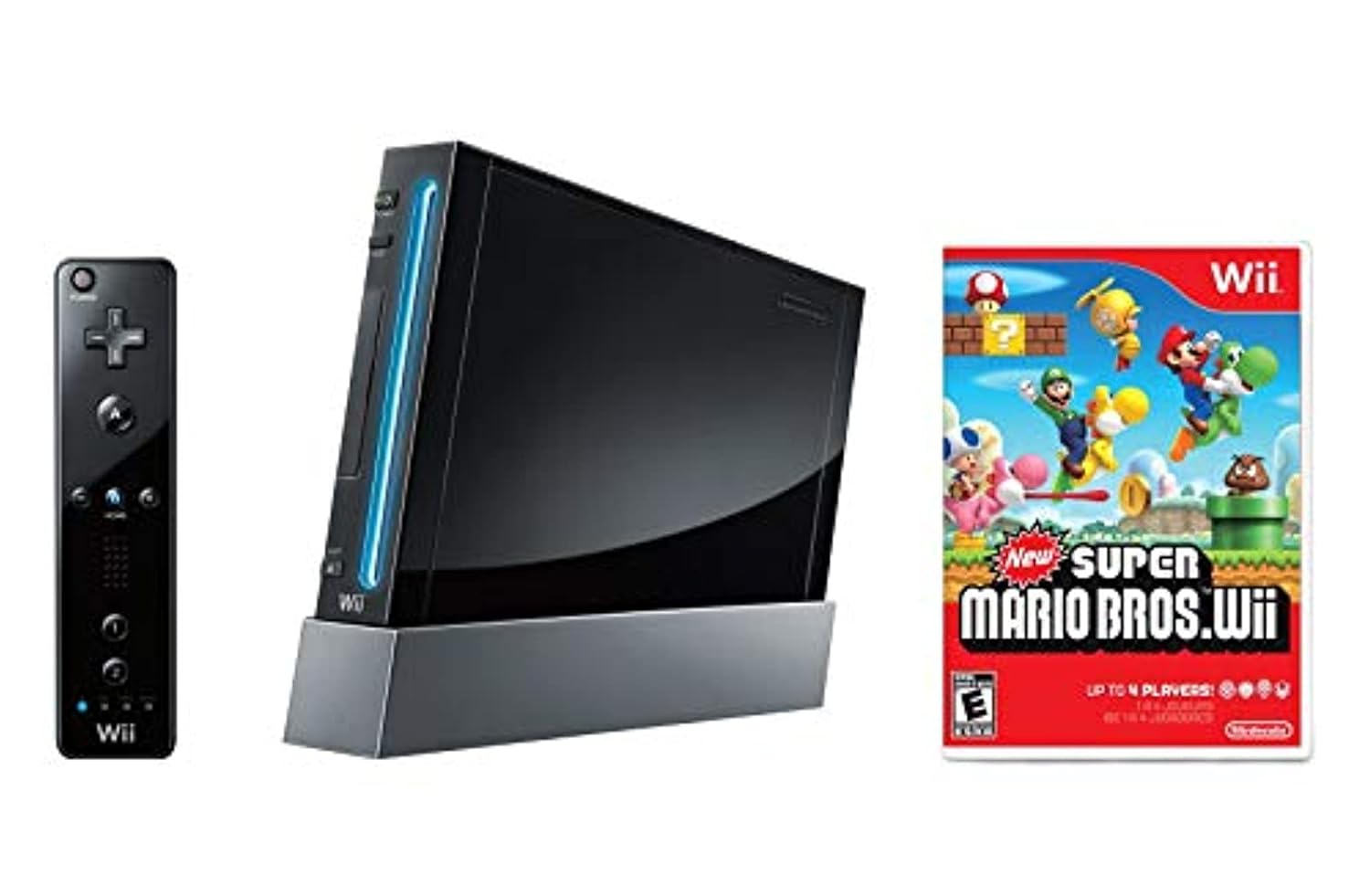 Nintendo Wii Console, Black with New Super Mario Bros Wii (Renewed) - Flex Gamingproduct_type