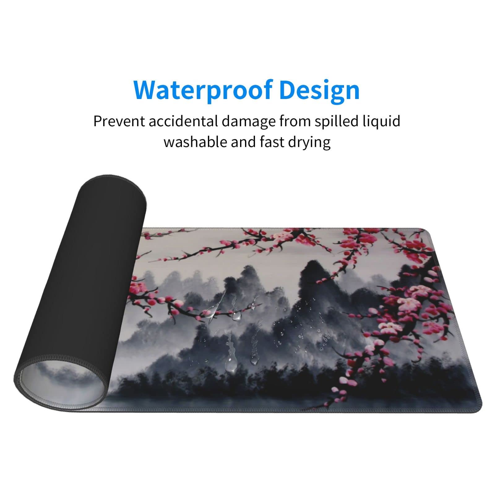 White Ukiyo-e Style Sports Car Large Gaming Mouse Pad Desktop Mat 31.5x11.8 Inch - Non-Slip Rubber Base - for Gamers - Perfect for Gamers & PC Enthusiasts - Flex Gamingproduct_type