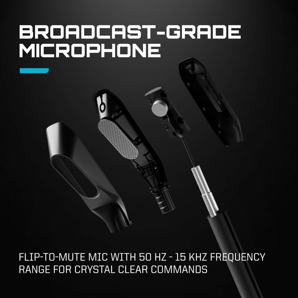 RIG R5 Spear PRO HS Wired Gaming Headset Officially Licensed for PlayStation, PS5, PS4, PC - 40mm Graphene Drivers, Tempest 3D Audio, Flip-to-Mute Mic, Memory Foam Cushions, 3.5mm -Black - Flex Gamingproduct_type