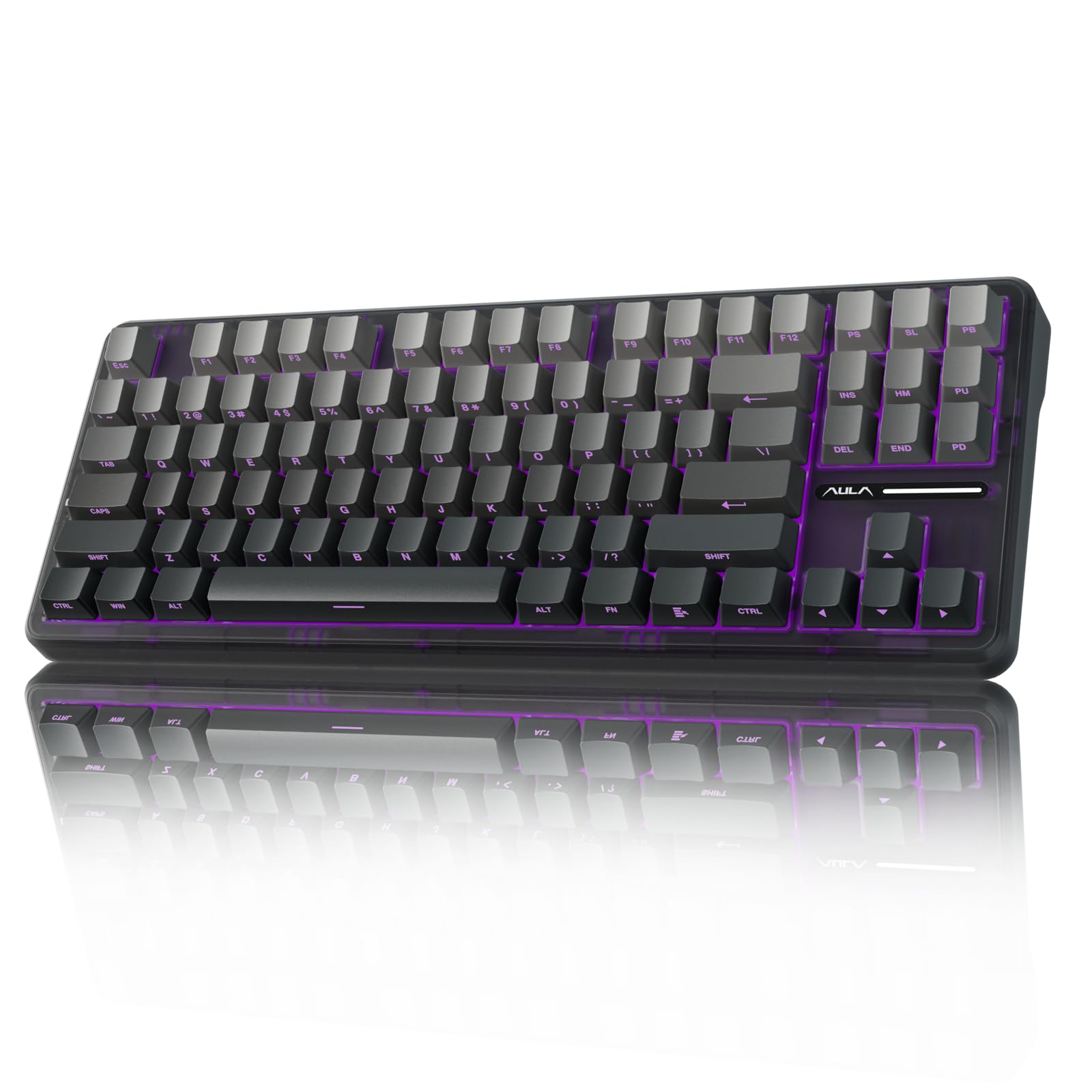 AULA F75 Pro Wireless Mechanical Keyboard,75% Hot Swappable Custom Keyboard with Knob,RGB Backlit,Pre-lubed Reaper Switches,Side Printed PBT Keycaps,2.4GHz/USB-C/BT5.0 Mechanical Gaming Keyboards - Flex Gamingproduct_type