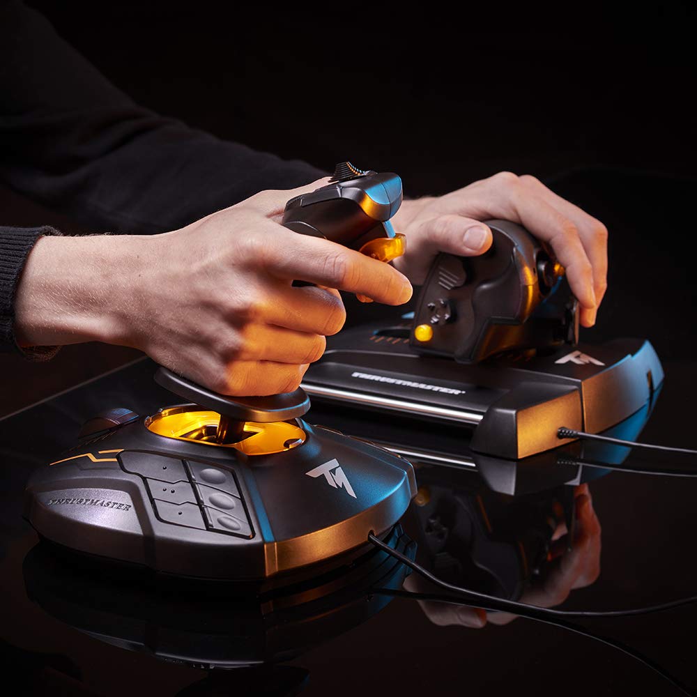 Thrustmaster T16000M FCS Space Sim Duo Combat Flight Sim Joystick - PC | Dual Hall-Effect sticks, 32 programable buttons, weighted bases, 8-way hat switch, 4 axes, twist rudder, integrated throttle - Flex Gamingproduct_type