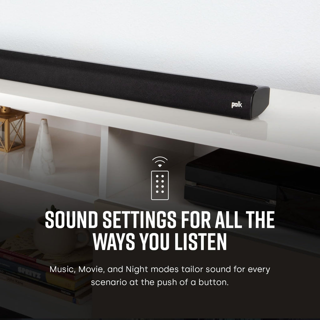 Polk Audio Signa S2 Sound Bar for Smart TV with Subwoofer, Wireless – Exclusive VoiceAdjust Technology, Ultra-Slim Design, Works with 4K & HD TVs, HDMI & Optical, Bluetooth, Wireless Streaming - Flex Gamingproduct_type