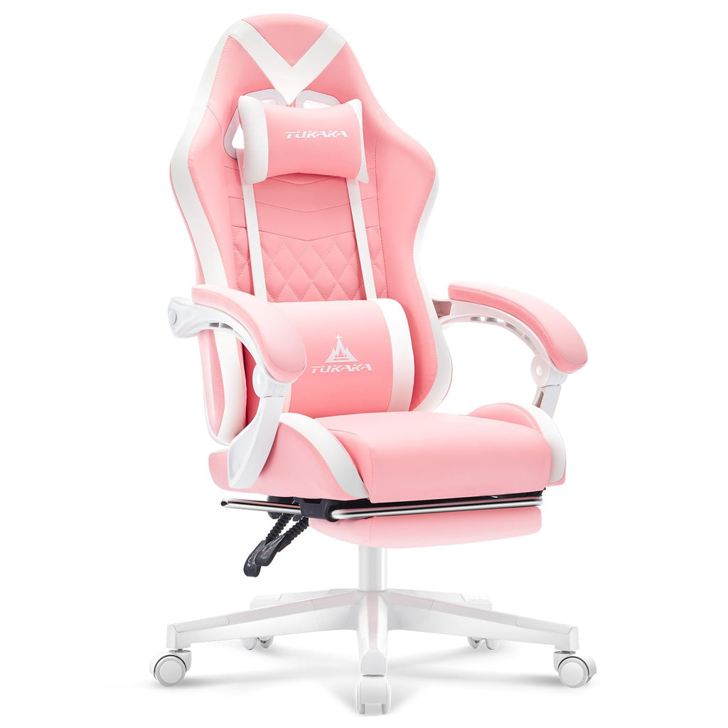 White Gaming Chair,Ergonomic Massage Office Desk Chair with Footrest | Pocket Spring Cushion,Reclining,Thick High Back,Headrest and Lumbar Support,Adjustable Leather Computer Chair Gamer Chair - Flex Gamingproduct_type