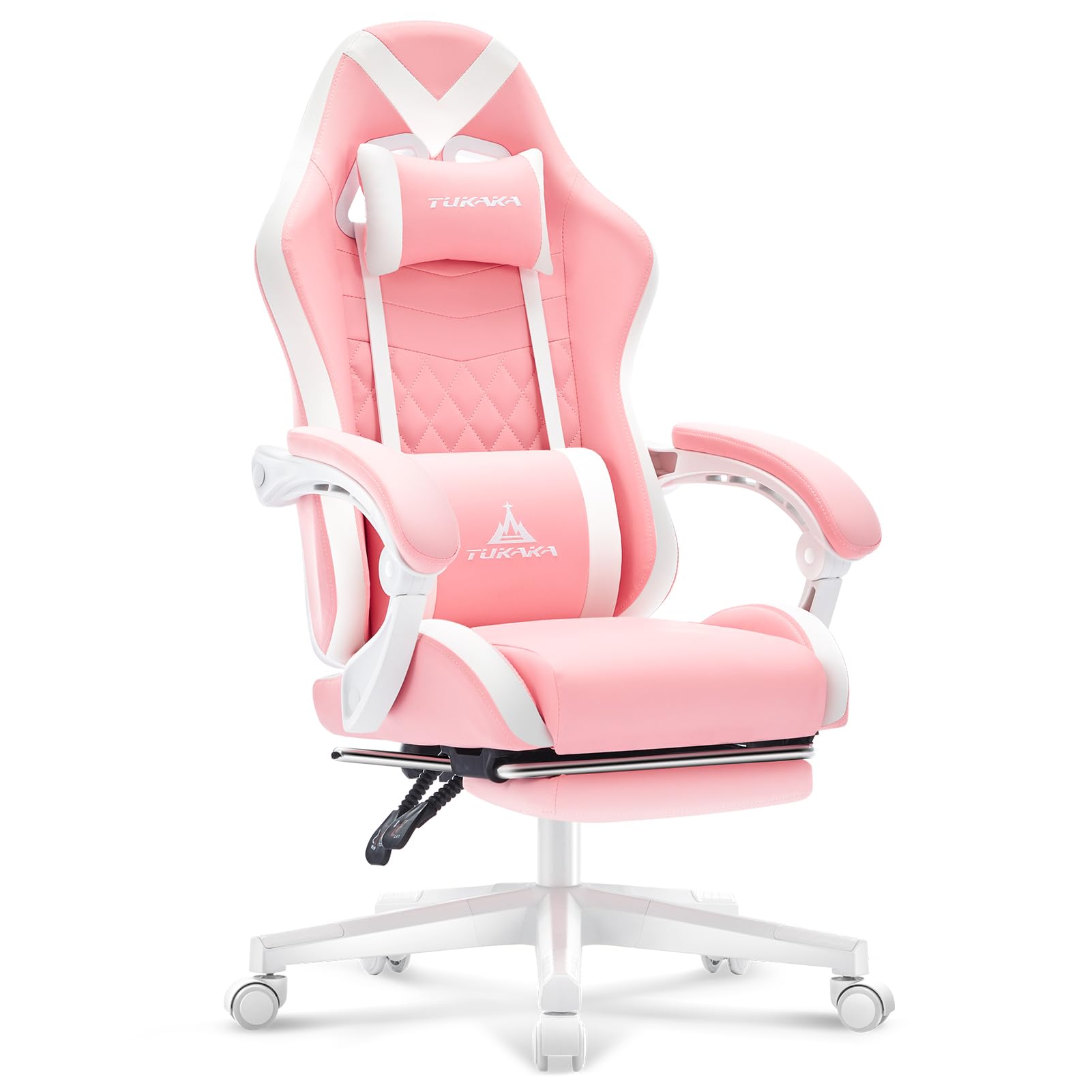White Gaming Chair,Ergonomic Massage Office Desk Chair with Footrest | Pocket Spring Cushion,Reclining,Thick High Back,Headrest and Lumbar Support,Adjustable Leather Computer Chair Gamer Chair - Flex Gamingproduct_type