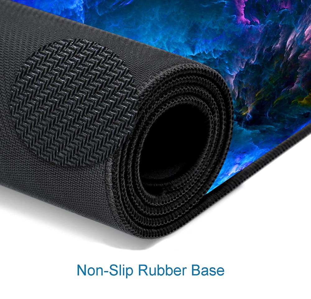 Gaming Mouse Pad, Large Non-Slip Rubber Base Mousepad, Keyboard Mouse Mat, Desk Pad with Stitched Edges, 31.5x11.8inch, Dazzling Galaxy - Flex Gamingproduct_type
