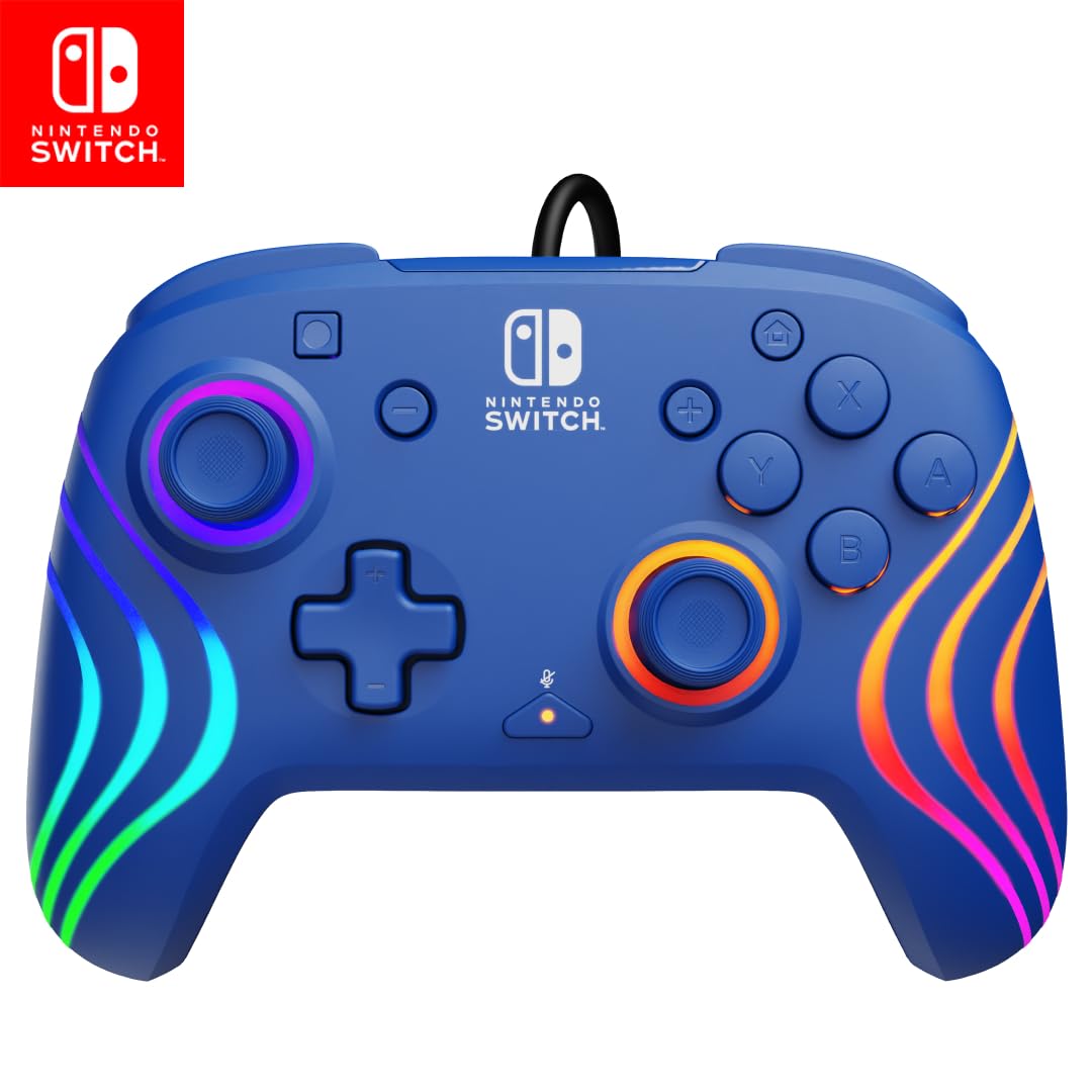 PDP Afterglow Wave Wireless RGB Gaming Controller for Nintendo Switch 2 | Nintendo Switch Lite, OLED, RGB LED Lighting, App Customization, Rechargeable 20-Hr Battery, 2 Mappable Back Buttons, White - Flex Gamingproduct_type