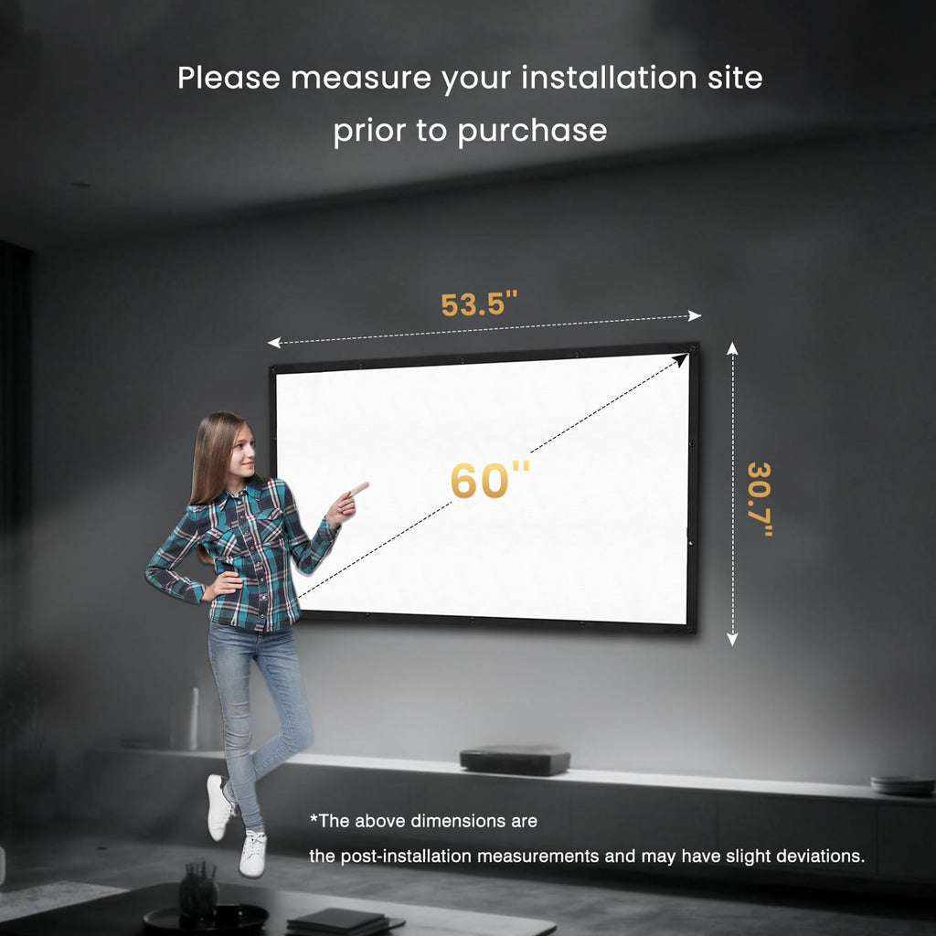 120 inch Projector Screen Upgraded- Black Backing, Straight Edges, Foldable, Washable and Wrinkle-Free - for Indoor Home Theater and Outdoor Cinema -White 16:9 by IOLIEO - Flex Gamingproduct_type