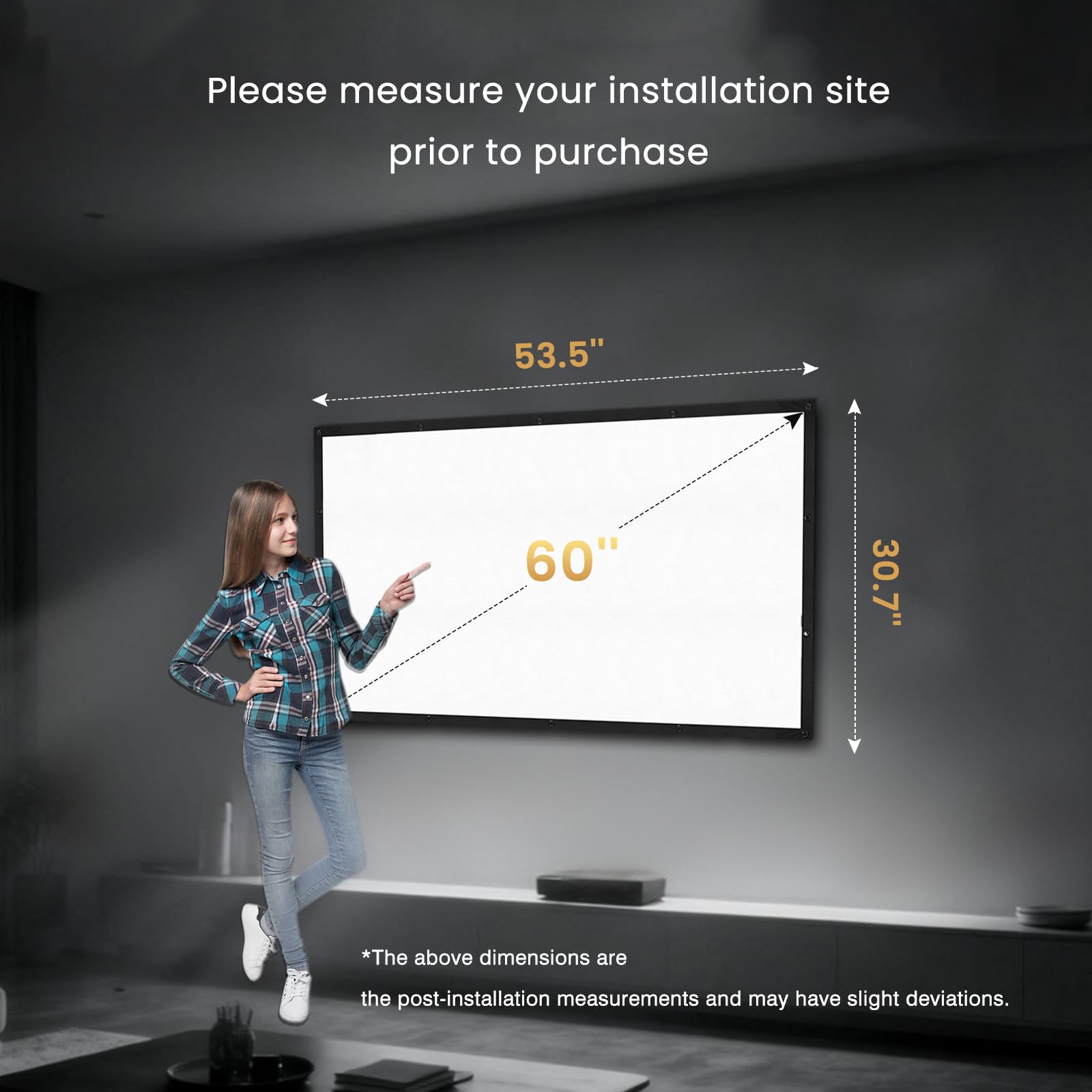 120 inch Projector Screen Upgraded- Black Backing, Straight Edges, Foldable, Washable and Wrinkle-Free - for Indoor Home Theater and Outdoor Cinema -White 16:9 by IOLIEO - Flex Gamingproduct_type