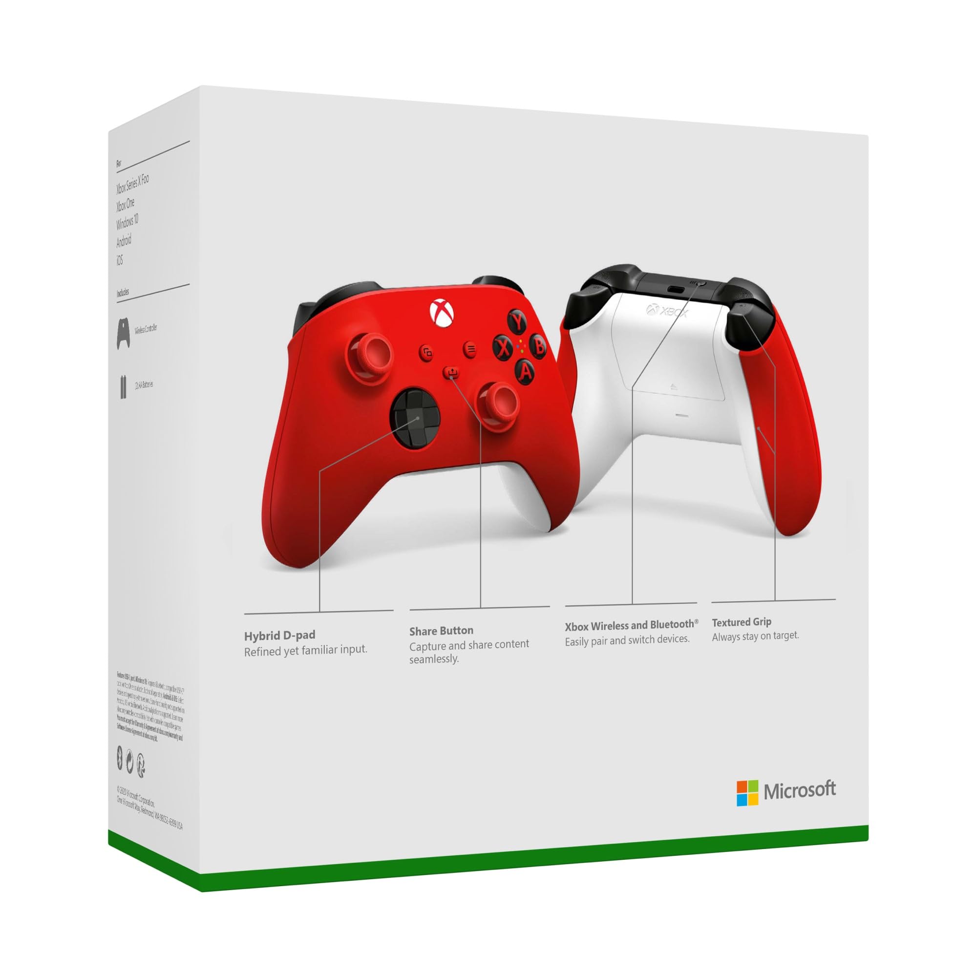 XBOX Wireless Gaming Controller | Pulse Red | Console, PC, & Cloud Devices | Textured Grip | Wireless, Bluetooth, USB-C Connectivity - Flex Gamingproduct_type