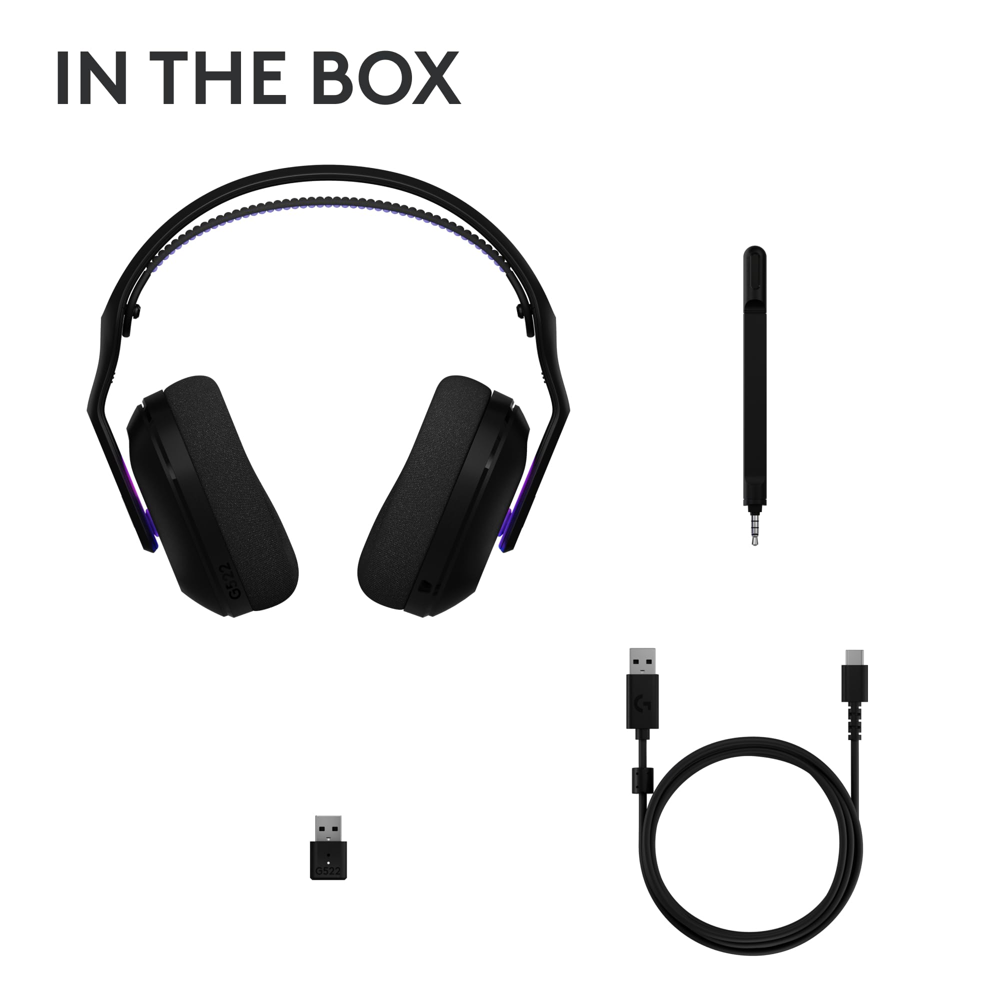 Logitech G522 Lightspeed Wireless Gaming Headset, Full-Band Mic, Advanced Audio, Tri-Connect (Lightspeed, Bluetooth, USB A to C), LIGHTSYNC RGB, for PC & Nintendo Switch/Switch 2 – Black - Flex Gamingproduct_type