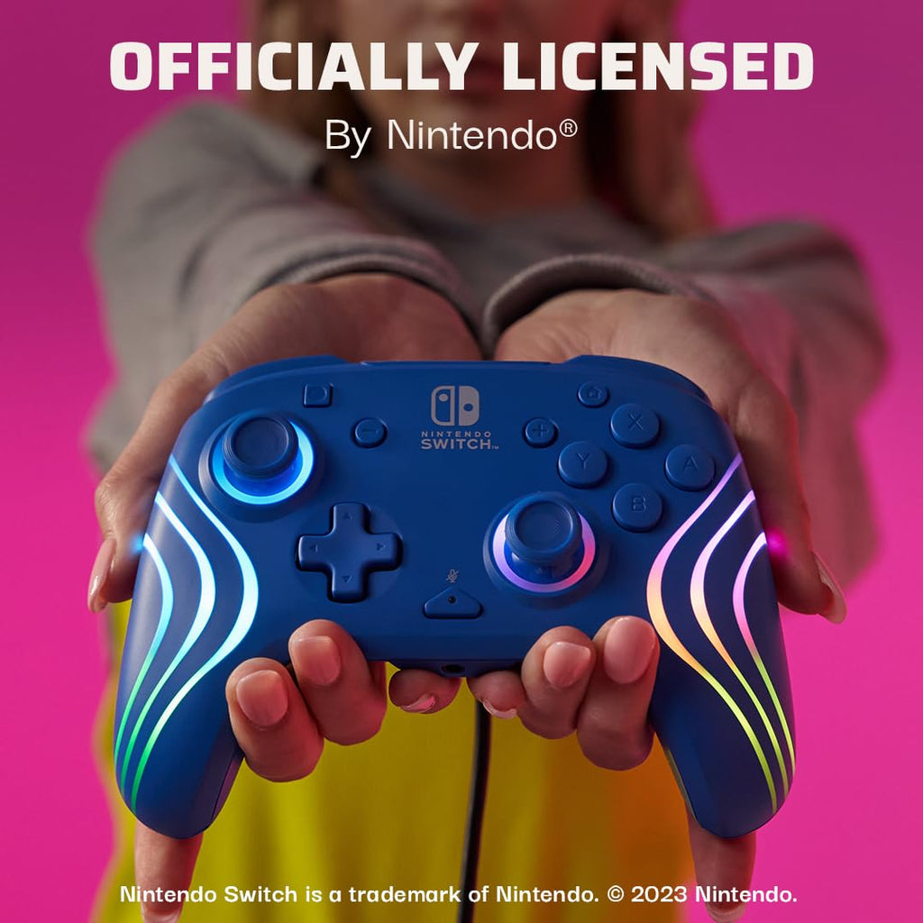 PDP Afterglow Wave Wireless RGB Gaming Controller for Nintendo Switch 2 | Nintendo Switch Lite, OLED, RGB LED Lighting, App Customization, Rechargeable 20-Hr Battery, 2 Mappable Back Buttons, White - Flex Gamingproduct_type