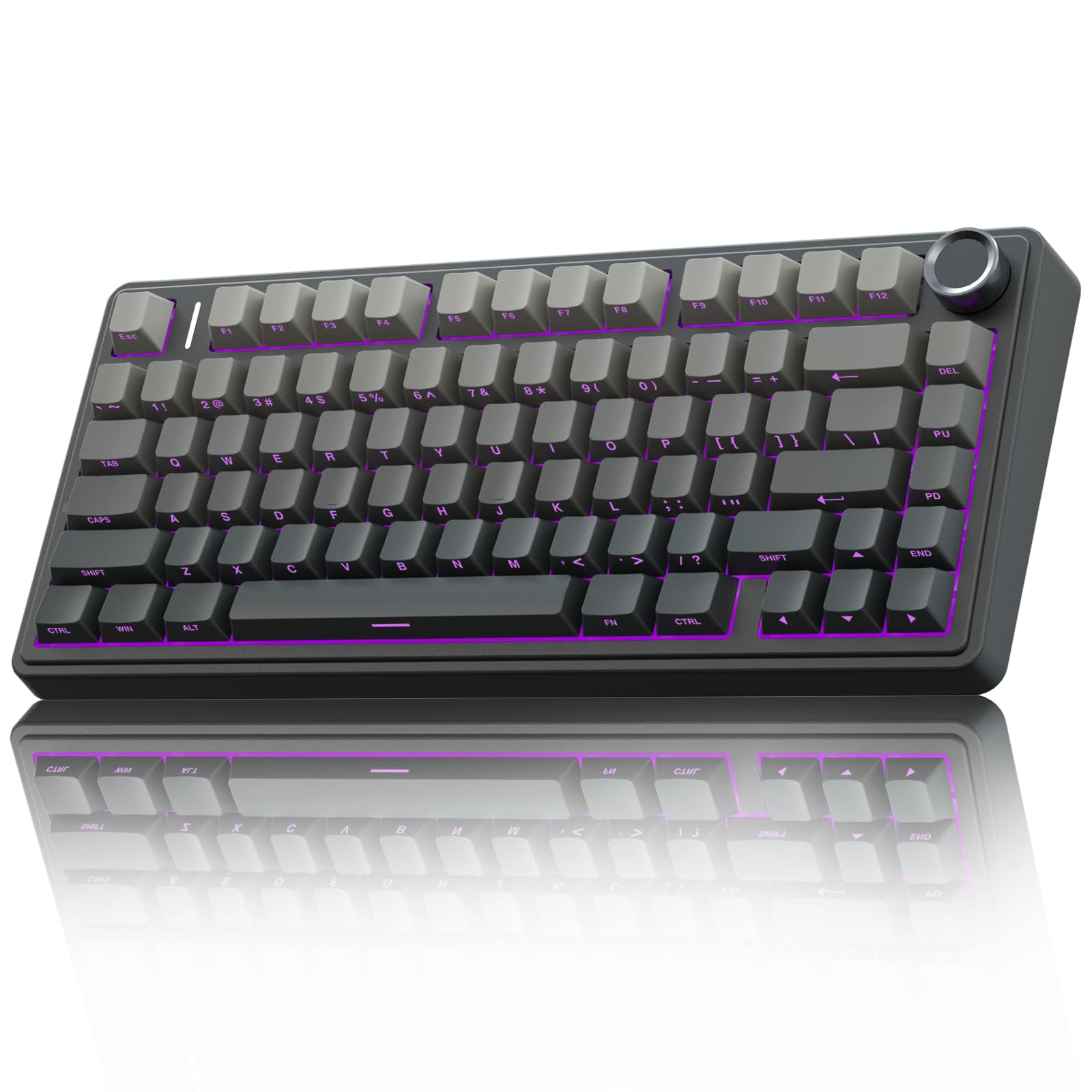 AULA F75 Pro Wireless Mechanical Keyboard,75% Hot Swappable Custom Keyboard with Knob,RGB Backlit,Pre-lubed Reaper Switches,Side Printed PBT Keycaps,2.4GHz/USB-C/BT5.0 Mechanical Gaming Keyboards - Flex Gamingproduct_type