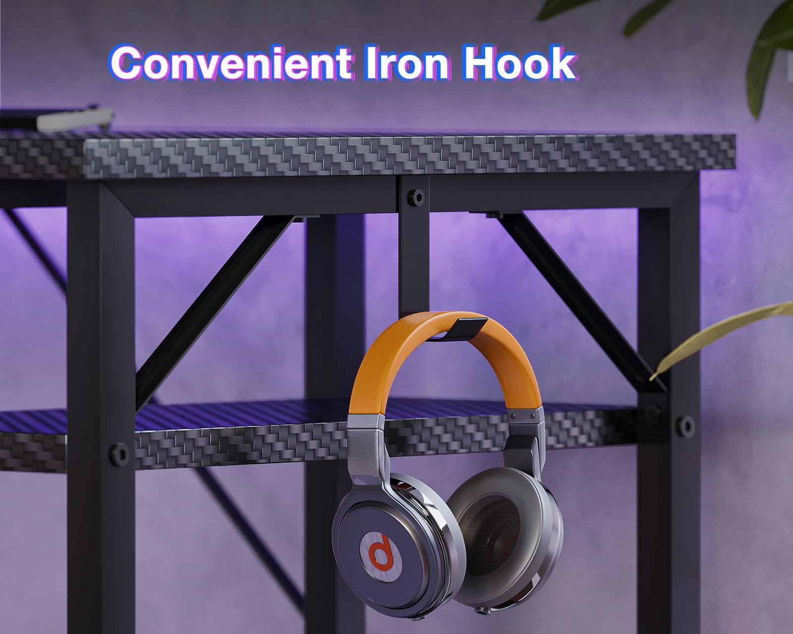 ODK 53" L Shaped Gaming Desk with Hutch & Headphone Hook, Corner Computer Table with Storage Shelves for Home Office, Black - Flex Gamingproduct_type