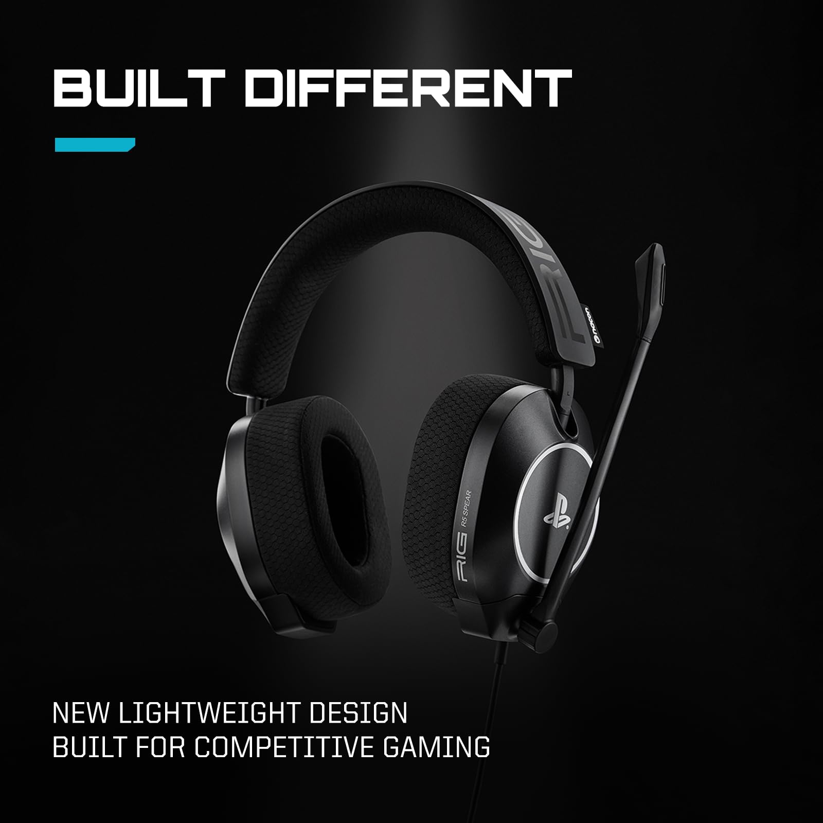 RIG R5 Spear PRO HS Wired Gaming Headset Officially Licensed for PlayStation, PS5, PS4, PC - 40mm Graphene Drivers, Tempest 3D Audio, Flip-to-Mute Mic, Memory Foam Cushions, 3.5mm -Black - Flex Gamingproduct_type
