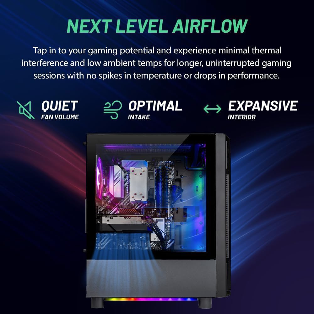 Skytech Gaming Archangel 5 Gaming PC, AMD Ryzen 7 7700 3.8GHz, NVIDIA RTX 5060, 1TB NVMe SSD, 32GB DDR5 RAM 6000, 750W Gold PSU, Wi-Fi, Win 11, Desktop
