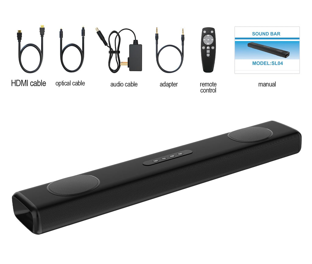 100W Sound Bar for Smart TV, 2.2 ch Soundbar with Bluetooth 5.3/ARC/Opt/AUX Connect, Surround Sound System for TV with 4 Speakers, Home Audio Surround Sound System for TV PC Projector - Flex Gamingproduct_type