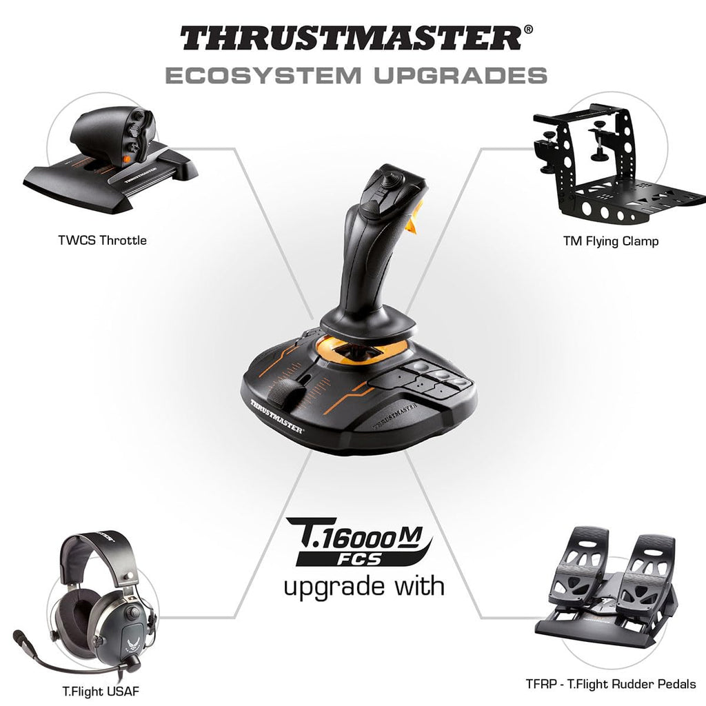 Thrustmaster T16000M FCS Space Sim Duo Combat Flight Sim Joystick - PC | Dual Hall-Effect sticks, 32 programable buttons, weighted bases, 8-way hat switch, 4 axes, twist rudder, integrated throttle - Flex Gamingproduct_type
