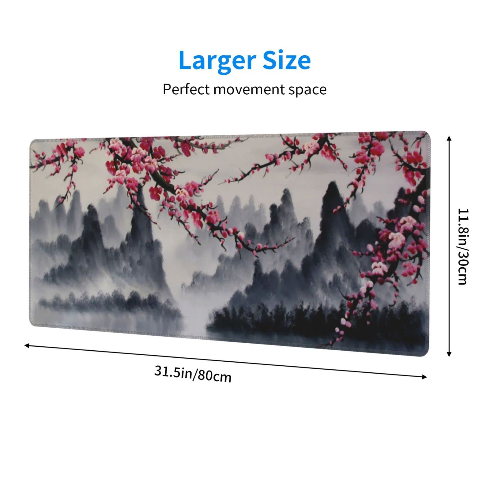 White Ukiyo-e Style Sports Car Large Gaming Mouse Pad Desktop Mat 31.5x11.8 Inch - Non-Slip Rubber Base - for Gamers - Perfect for Gamers & PC Enthusiasts - Flex Gamingproduct_type