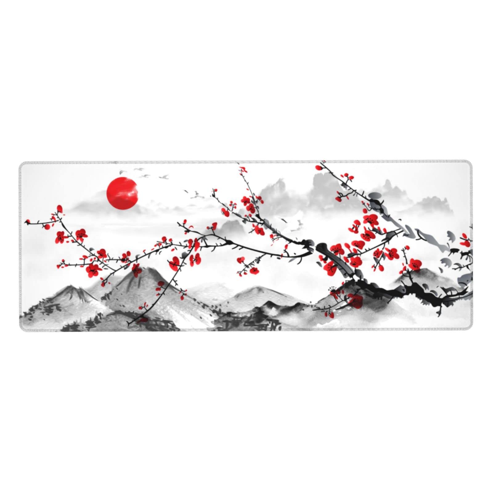 White Ukiyo-e Style Sports Car Large Gaming Mouse Pad Desktop Mat 31.5x11.8 Inch - Non-Slip Rubber Base - for Gamers - Perfect for Gamers & PC Enthusiasts - Flex Gamingproduct_type