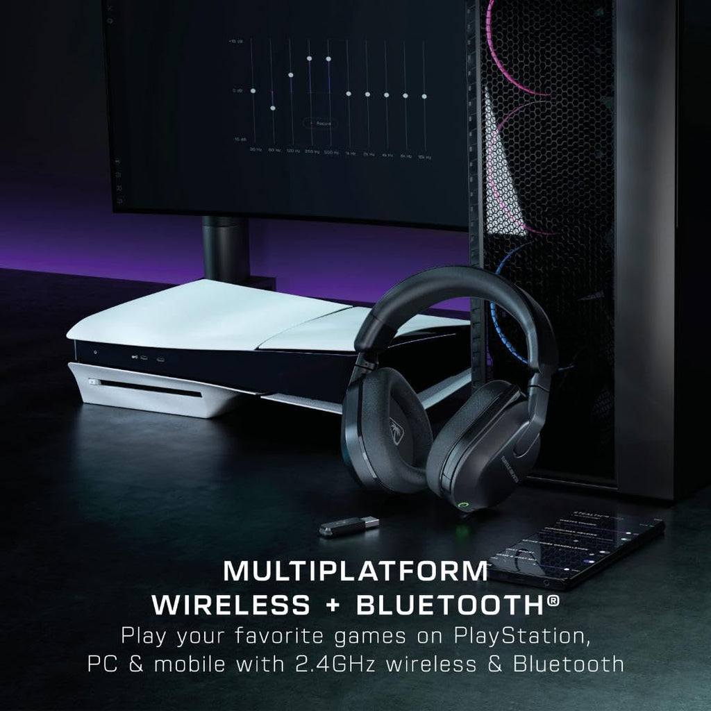 Turtle Beach Stealth 700 Wireless Multiplatform Gaming Headset for PS5 & PC | PlayStation, PS4, Bluetooth, 60mm Dual Drivers, 80-Hr Battery, Noise-Cancelling Flip-to-Mute Mic, Dual Transmitters, Black - Flex Gamingproduct_type