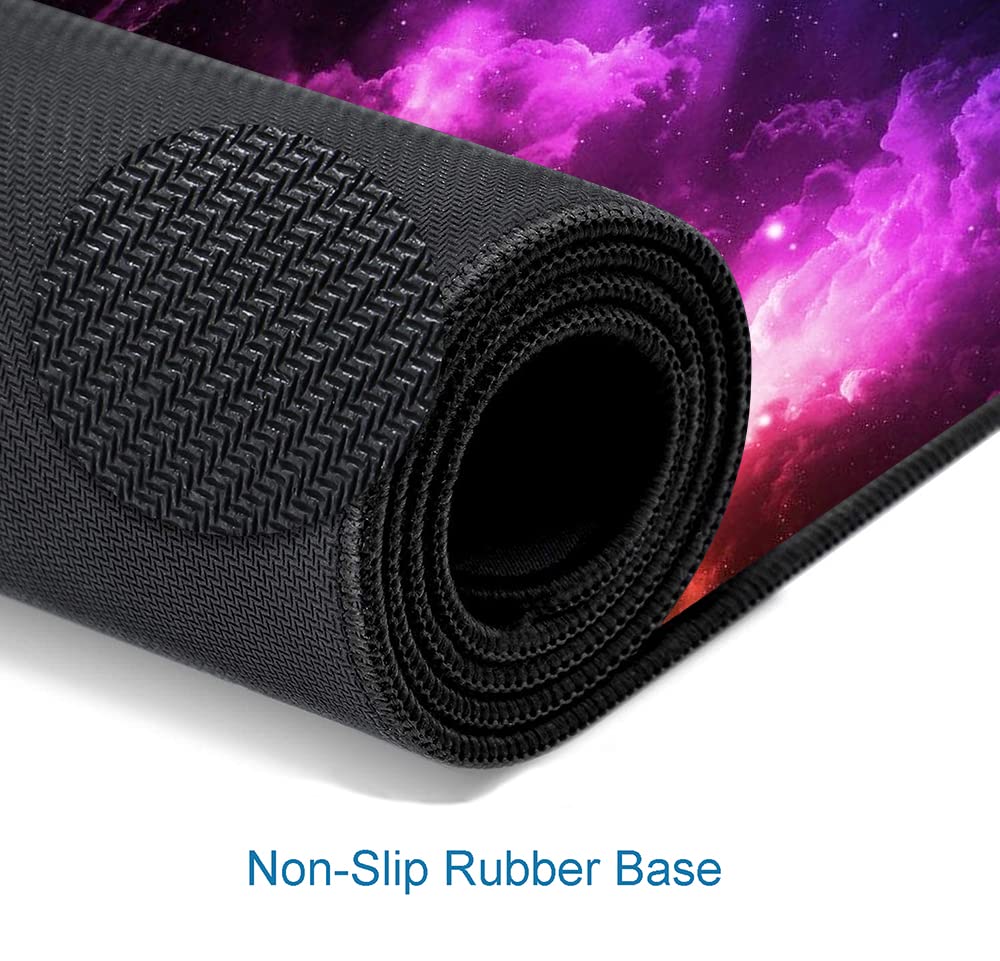 Gaming Mouse Pad, Large Non-Slip Rubber Base Mousepad, Keyboard Mouse Mat, Desk Pad with Stitched Edges, 31.5x11.8inch, Dazzling Galaxy - Flex Gamingproduct_type