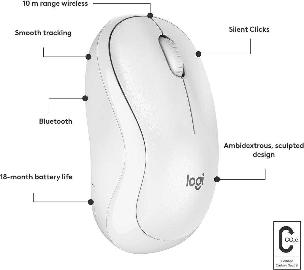 Logitech M240 Silent Bluetooth Mouse, Graphite