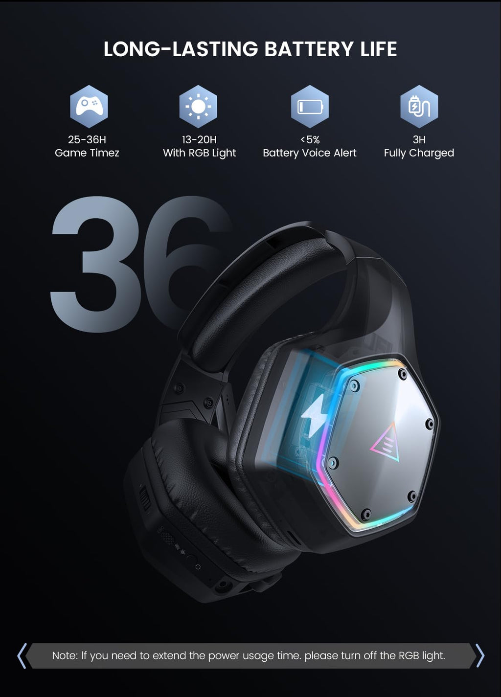 EKSA E1000 USB Gaming Headset for PC, Computer Headphones with Microphone/Mic Noise Cancelling, 7.1 Surround Sound, RGB Light - Wired Headphones for PS4, PS5 Console, Laptop, Call Center - Flex Gamingproduct_type